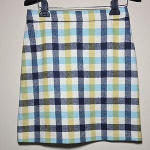 Boden British Tweed 100% Wool Plaid Mini Skirt